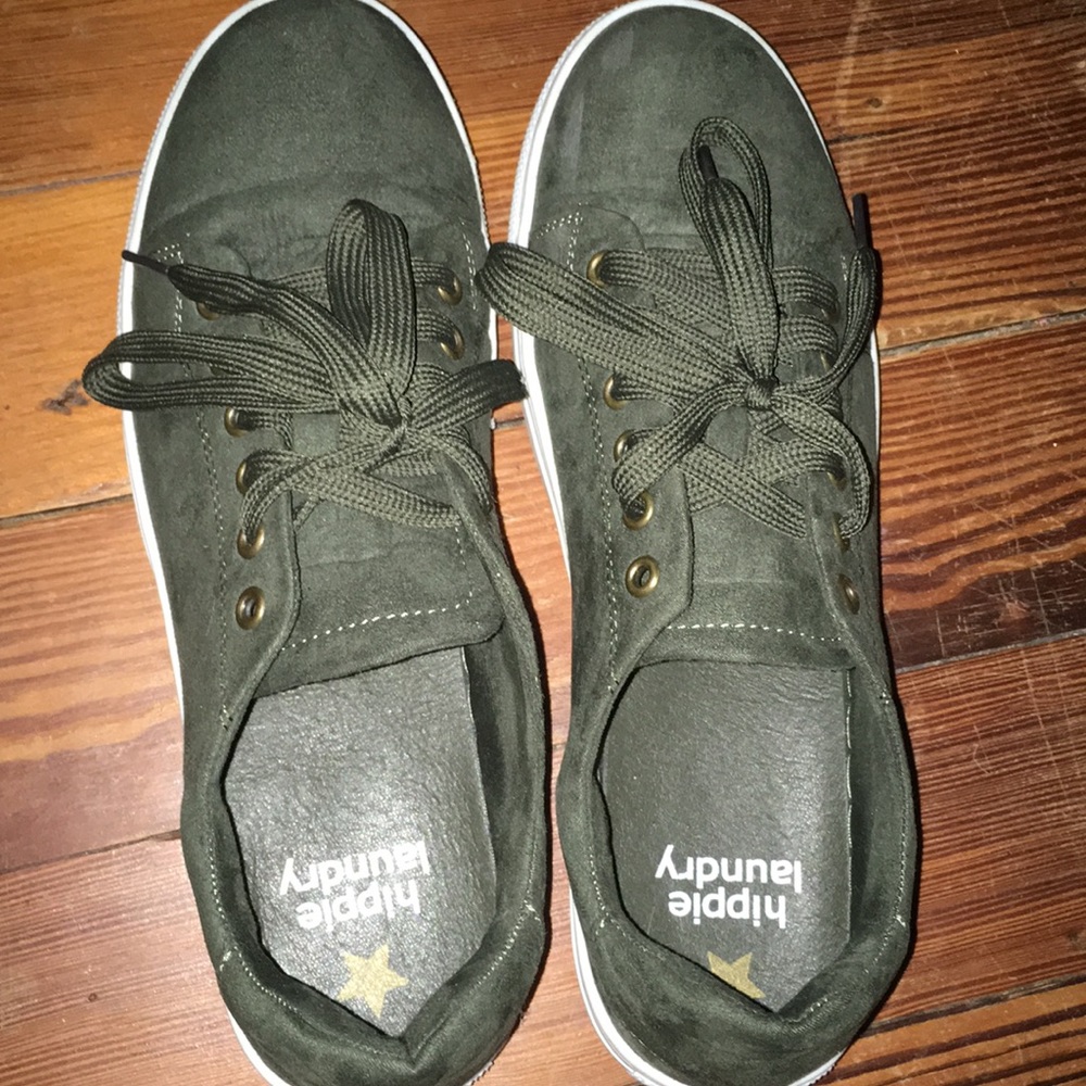 Green sneakers